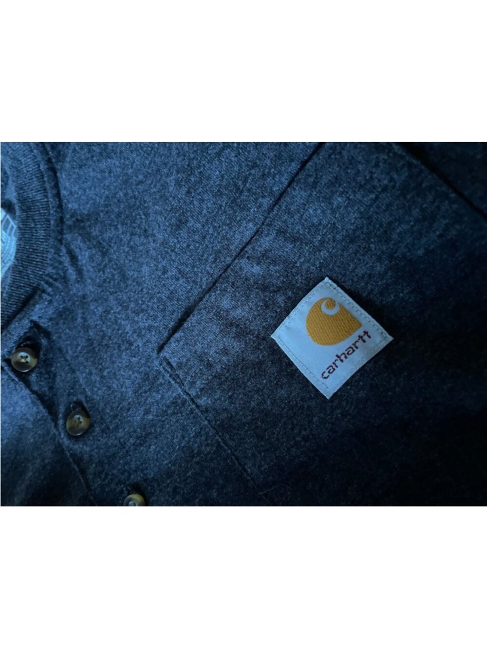 Carhartt Men's Heavyweight Loose Fit Short-Sleeve Pocket Henley T-Shirt SZ S - Picture 6 of 7
